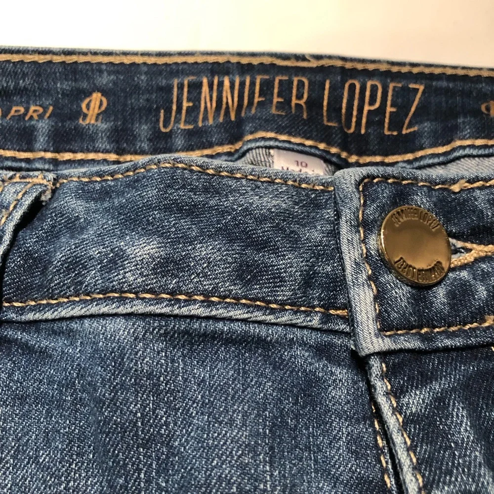Jennifer Lopez Dark Blue capris Straight Leg Jeans - Picture 10 of 13